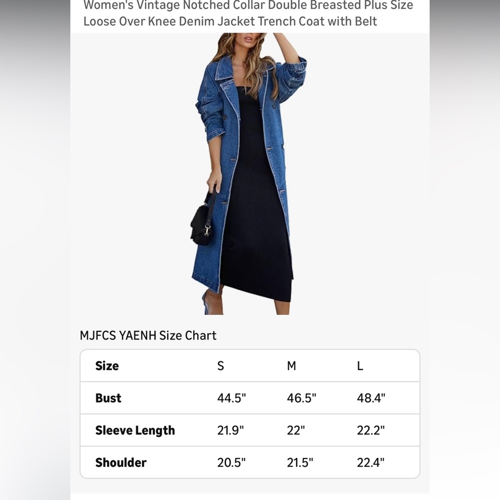 Blue Denim Trench Coat - Picture 2 of 4